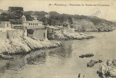 Carte postale ancienne Panorama de Maldormé (Corniche) — Marseille (Bouches-du-Rhône)