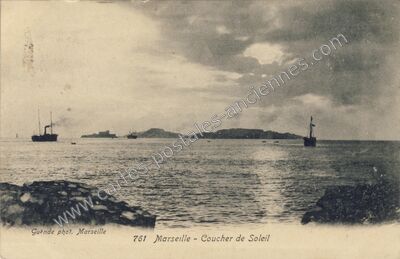 Carte postale ancienne Coucher de Soleil — Marseille (Bouches-du-Rhône)