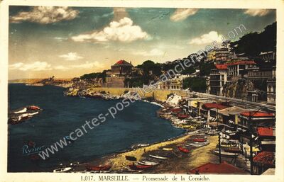 Carte postale ancienne Promenade de la Corniche — Marseille (Bouches-du-Rhône)