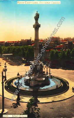 Carte postale ancienne Place Castellane. Fontaine Cantini — Marseille (Bouches-du-Rhône)