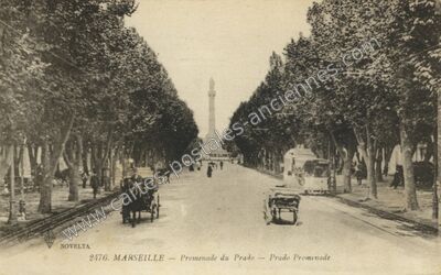 Carte postale ancienne Promenade du Prado — Marseille (Bouches-du-Rhône)