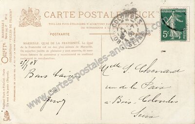 Carte postale ancienne Quai de la Fraternité — Marseille (Bouches-du-Rhône)