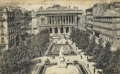 Carte postale ancienne Le Square de la Bourse — Marseille (Bouches-du-Rhône)