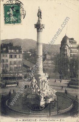 Carte postale ancienne Fontaine Cantini — Marseille (Bouches-du-Rhône)