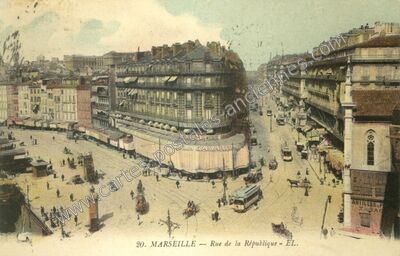 Carte postale ancienne Rue de la République — Marseille (Bouches-du-Rhône)
