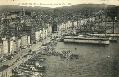 Carte postale ancienne Panorama du Quai du Port — Marseille (Bouches-du-Rhône)