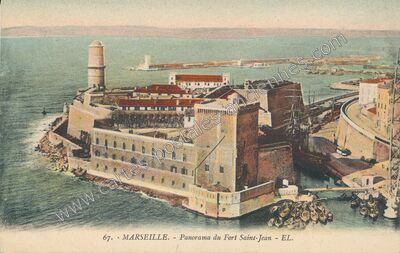 Carte postale ancienne Panorama du Fort Saint-Jean — Marseille (Bouches-du-Rhône)