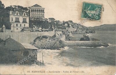 Carte postale ancienne La Corniche - Vallon de l'Oviol — Marseille (Bouches-du-Rhône)
