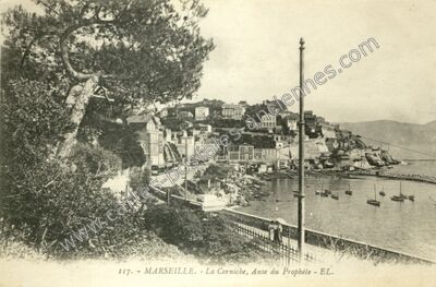 Carte postale ancienne La Corniche, Anse du Prophète — Marseille (Bouches-du-Rhône)