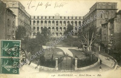 Carte postale ancienne Hôtel Dieu — Marseille (Bouches-du-Rhône)
