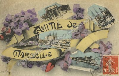 Carte postale ancienne Amitié — Marseille (Bouches-du-Rhône)