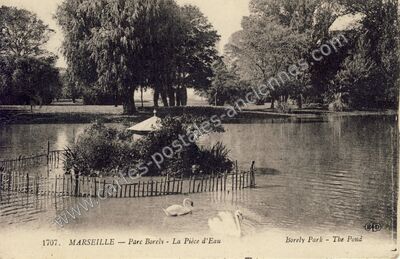 Carte postale ancienne Parc Borely - La Pièce d'Eau — Marseille (Bouches-du-Rhône)