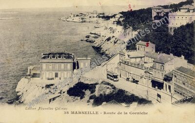 Carte postale ancienne Route de la Corniche — Marseille (Bouches-du-Rhône)