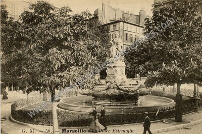Carte postale ancienne La Place Estrangin — Marseille (Bouches-du-Rhône)
