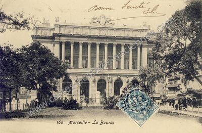 Carte postale ancienne Bourse et Chambre de Commerce — Marseille (Bouches-du-Rhône)