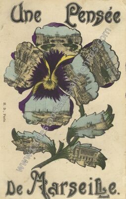 Carte postale ancienne Une Pensée — Marseille (Bouches-du-Rhône)