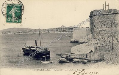 Carte postale ancienne Débarcadère du Château d'If — Marseille (Bouches-du-Rhône)