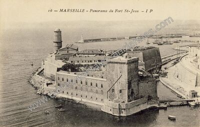 Carte postale ancienne Panorama du Fort St-Jean — Marseille (Bouches-du-Rhône)