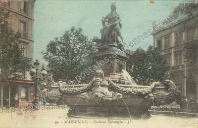 Carte postale ancienne Fontaine Estrangin — Marseille (Bouches-du-Rhône)
