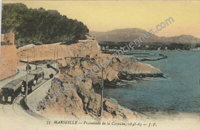 Carte postale ancienne Promenade de la Corniche — Marseille (Bouches-du-Rhône)