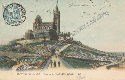 Carte postale ancienne Notre-Dame de la Garde (Côté Nord) — Marseille (Bouches-du-Rhône)