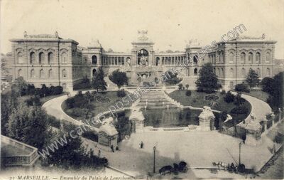 Carte postale ancienne Ensemble du Palais de Longchamps — Marseille (Bouches-du-Rhône)