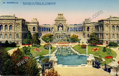Carte postale ancienne Ensemble du Palais de Longchamp. (Chef d'Œuvre de l'Architecte Esperandieu) — Marseille (Bouches-du-Rhône)