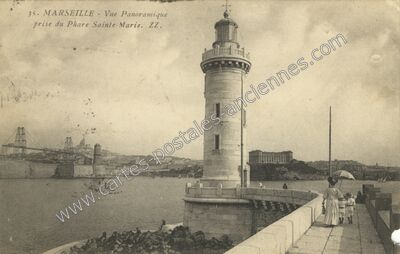 Carte postale ancienne Vue Panoramique prise du Phare Sainte-Marie — Marseille (Bouches-du-Rhône)