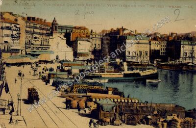 Carte postale ancienne Vue sur le Quai des Belges — Marseille (Bouches-du-Rhône)