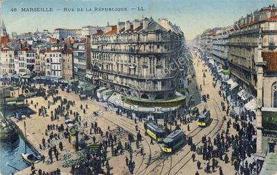 Carte postale ancienne Rue de la République — Marseille (Bouches-du-Rhône)