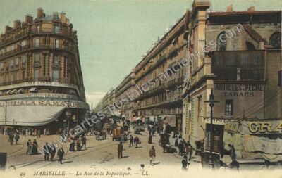 Carte postale ancienne La Rue de la République — Marseille (Bouches-du-Rhône)