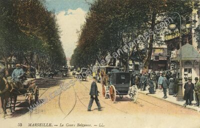 Carte postale ancienne Le Cours Belzunce — Marseille (Bouches-du-Rhône)