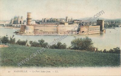 Carte postale ancienne Le Fort Saint-Jean — Marseille (Bouches-du-Rhône)