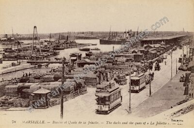 Carte postale ancienne Bassins et Quais de la Joliette. — The docks and the quay of " La Joliette " — Marseille (Bouches-du-Rhône)