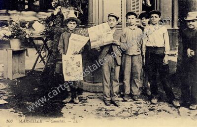 Carte postale ancienne Camelots — Marseille (Bouches-du-Rhône)