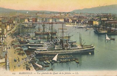 Carte postale ancienne Vue générale des Quais de la Joliette — Marseille (Bouches-du-Rhône)