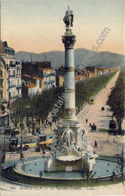 Carte postale ancienne La Fontaine Cantini — Marseille (Bouches-du-Rhône)