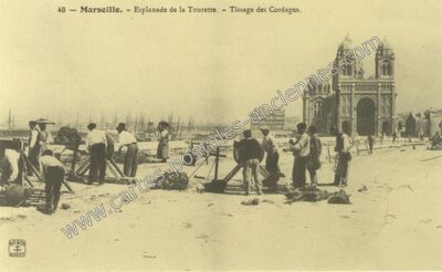 Carte postale ancienne Esplanade de la Tourette. - Tissage des Cordages — Marseille (Bouches-du-Rhône)