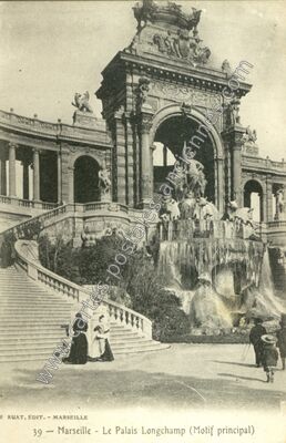 Carte postale ancienne Le Palais Longchamp (Motif principal) — Marseille (Bouches-du-Rhône)