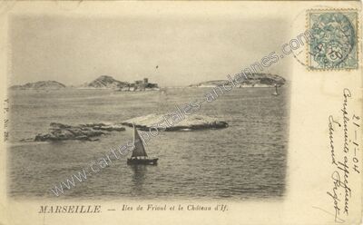 Carte postale ancienne Iles de Frioul et le Château d'If — Marseille (Bouches-du-Rhône)