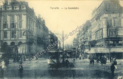 Carte postale ancienne La Cannebière — Marseille (Bouches-du-Rhône)