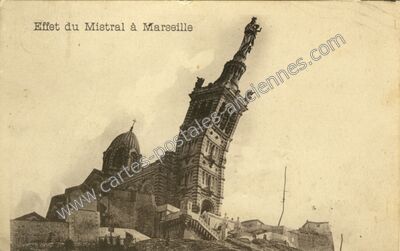 Carte postale ancienne Effet du Mistral — Marseille (Bouches-du-Rhône)