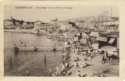 Carte postale ancienne La plage de la Pointe Rouge — Marseille (Bouches-du-Rhône)