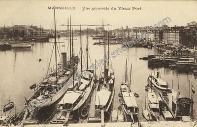 Carte postale ancienne Vue générale du Vieux Port — Marseille (Bouches-du-Rhône)