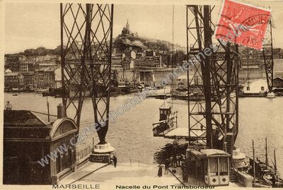 Carte postale ancienne Nacelle du Pont Transbordeur — Marseille (Bouches-du-Rhône)