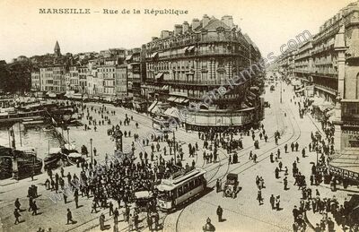 Carte postale ancienne Rue de la République — Marseille (Bouches-du-Rhône)