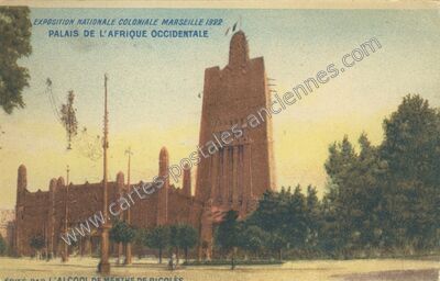 Carte postale ancienne Palais de l'Afrique Occidentale — Marseille (Bouches-du-Rhône)