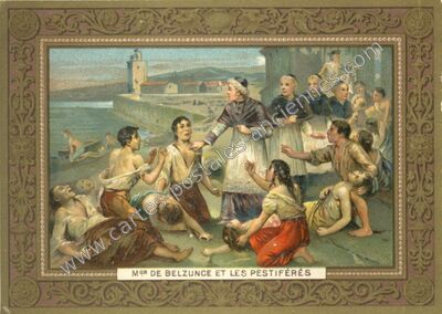 Carte postale ancienne Mgr de Belzunce et les pestiférés — Marseille (Bouches-du-Rhône)