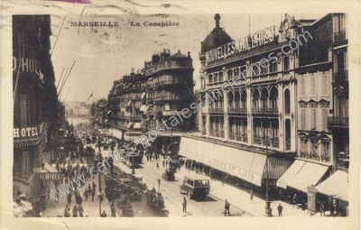 Carte postale ancienne La Canebière — Marseille (Bouches-du-Rhône)