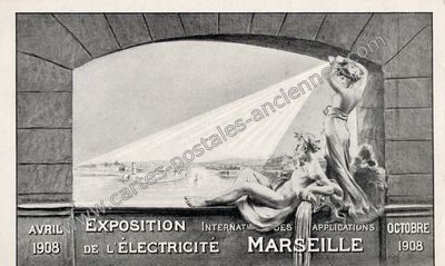Carte postale ancienne Exposition Internationale des Applications de l'Électricité — Marseille (Bouches-du-Rhône)